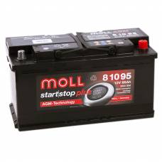 Аккумулятор автомобильный MOLL AGM Start-Stop 95 Ач 850 А обратная пол. 